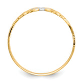 10k & Rhodium Polished Cross Ring